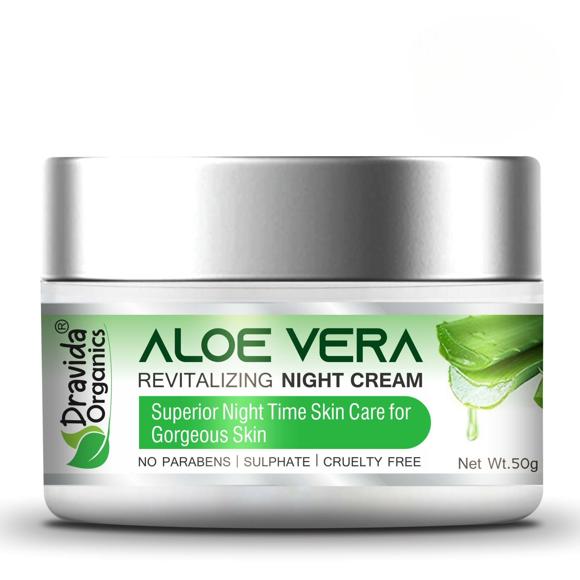 Dravida Organics Aloe Vera Revitalizing Night Cream | Grocsy