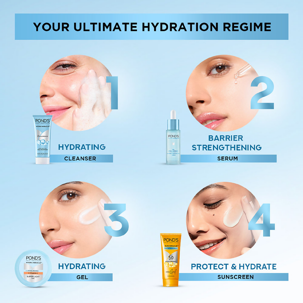 Ponds Hydra Miracle Super Light Gel With Hyaluronic Acid & Vitamin C | Grocsy