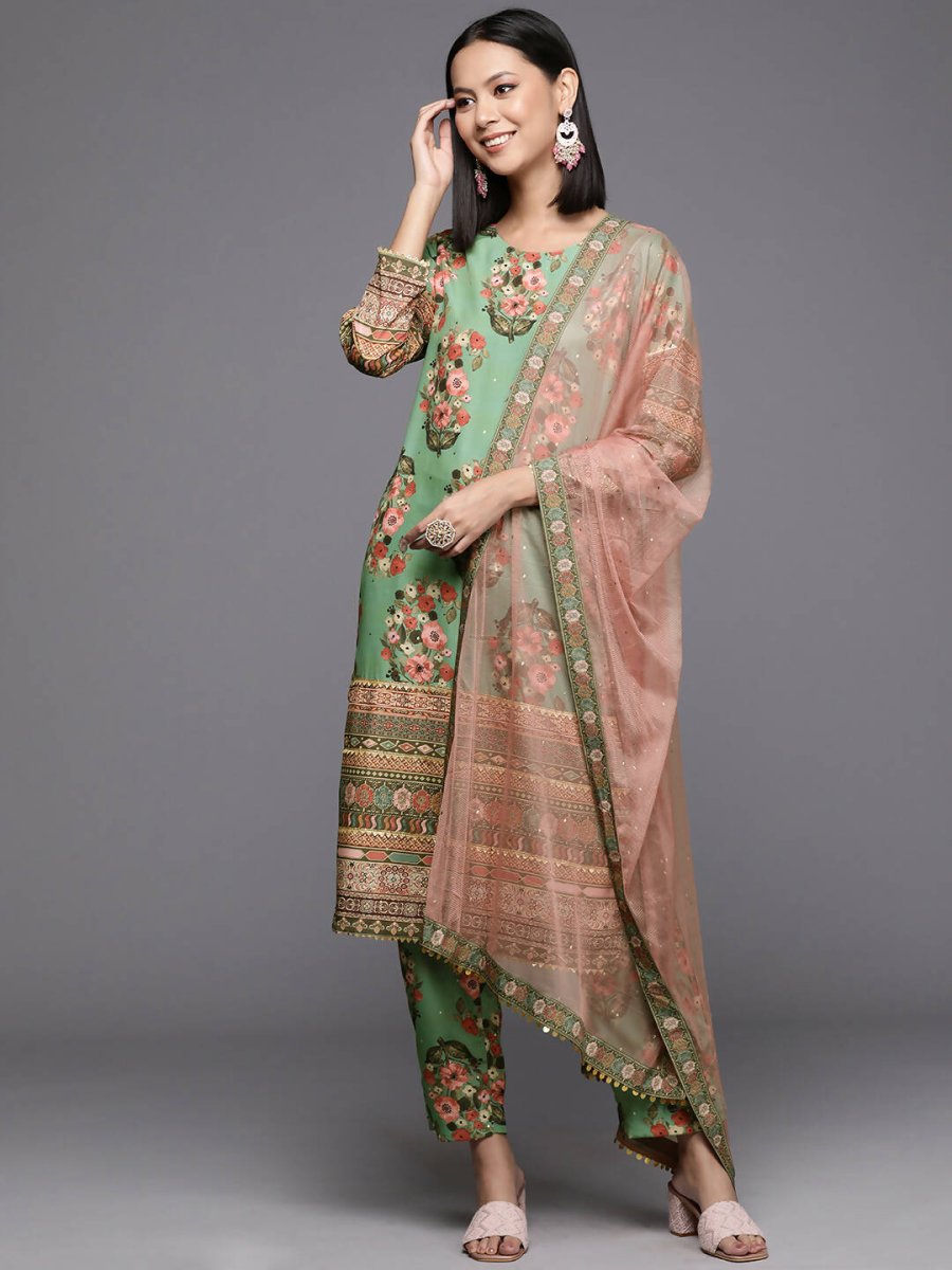 Ahalyaa Women's Traditional wear Kurta Set - Green | Grocsy
