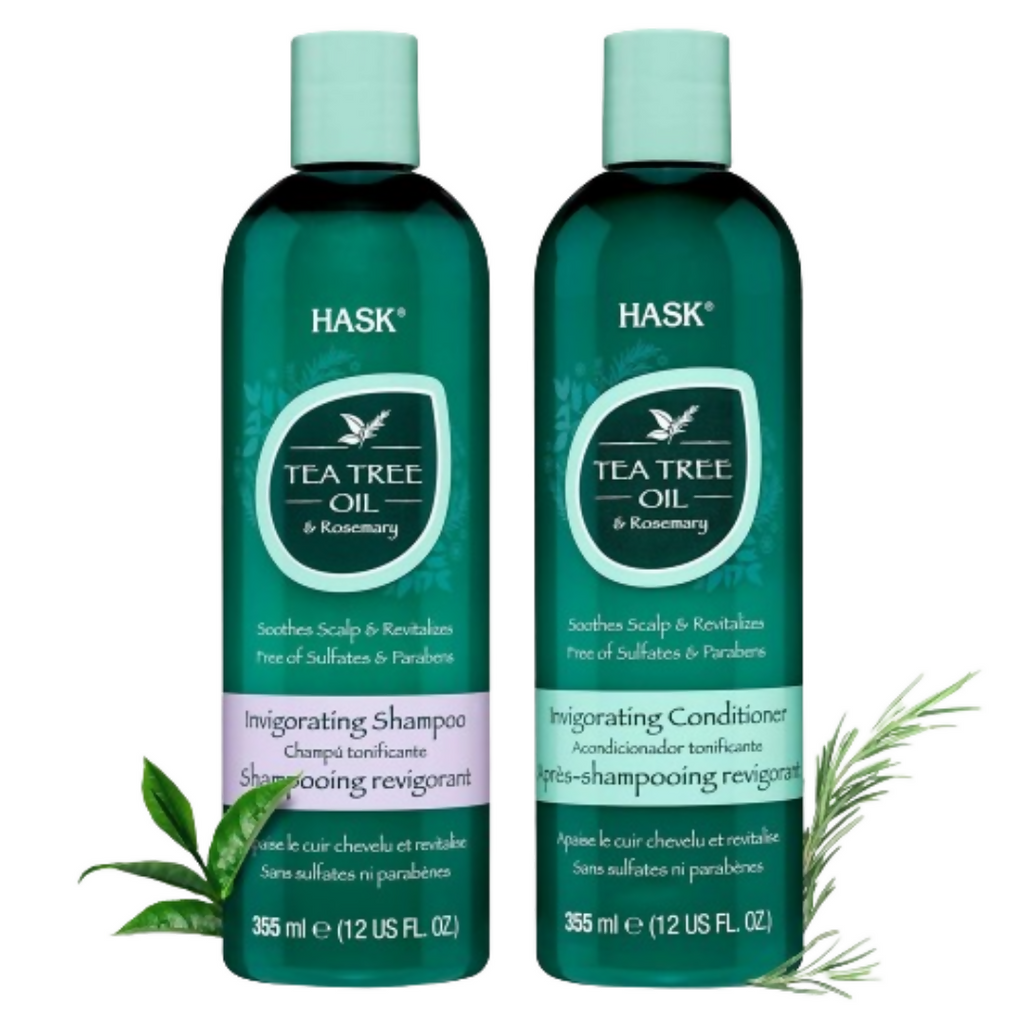HASK Tea Tree Oil & Rosemary Invigorating Shampoo And Conditioner | Grocsy