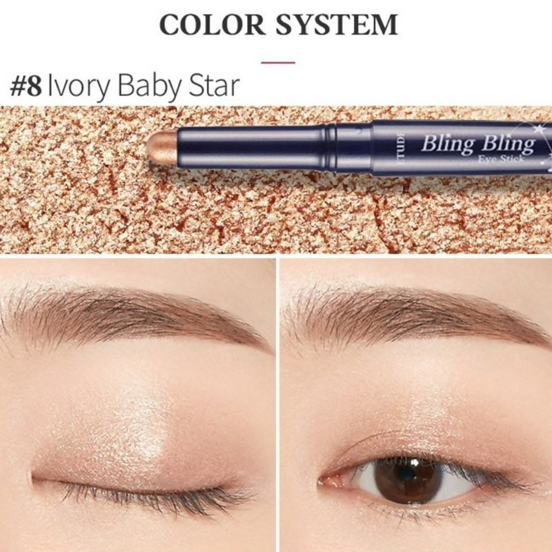 Etude House Bling Bling Eyeshadow Stick - 8 Ivory Baby Star (21) | Grocsy