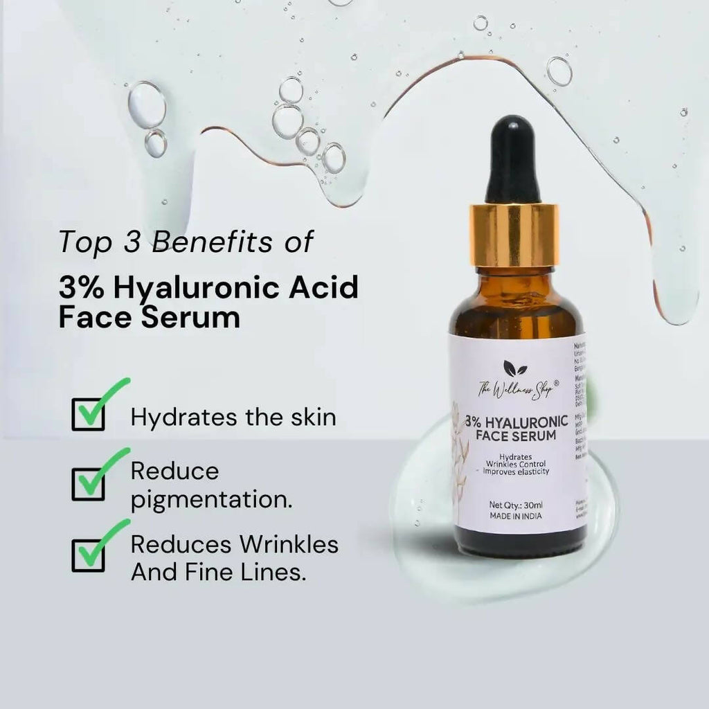 The Wellness Shop 3% Hyaluronic Face Serum | Grocsy