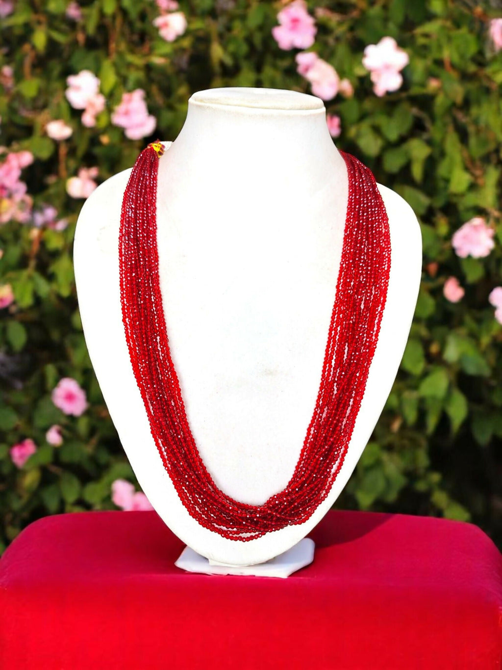 Inhanns Crystal Beads Luxe Edition – Multi-Layered Necklace - Maroon | Grocsy