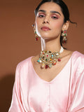 Maharani Multi Kundan Choker with Earrings- Ruby Raang | Grocsy