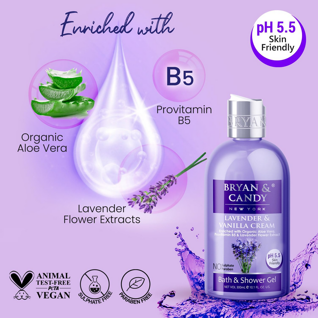 Bryan & Candy Lavender & Vanilla Cream Shower Gel | Grocsy