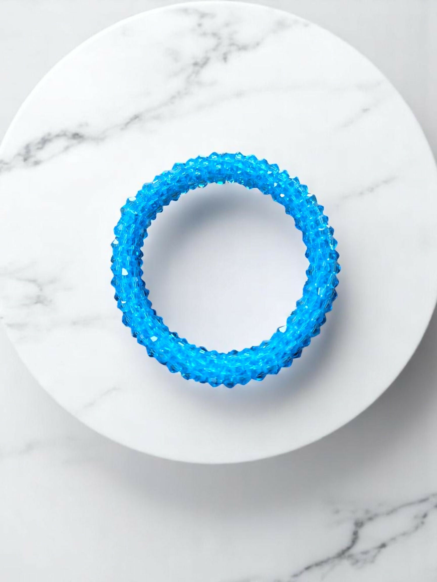 Inhanns Unisex Crystal Bloom – Adjustable Crystal Bead Bracelets - Sky Blue | Grocsy