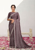 Lavender Georgette Kasab Designer Saree with Unstitched Blouse - Norita Varya | Grocsy
