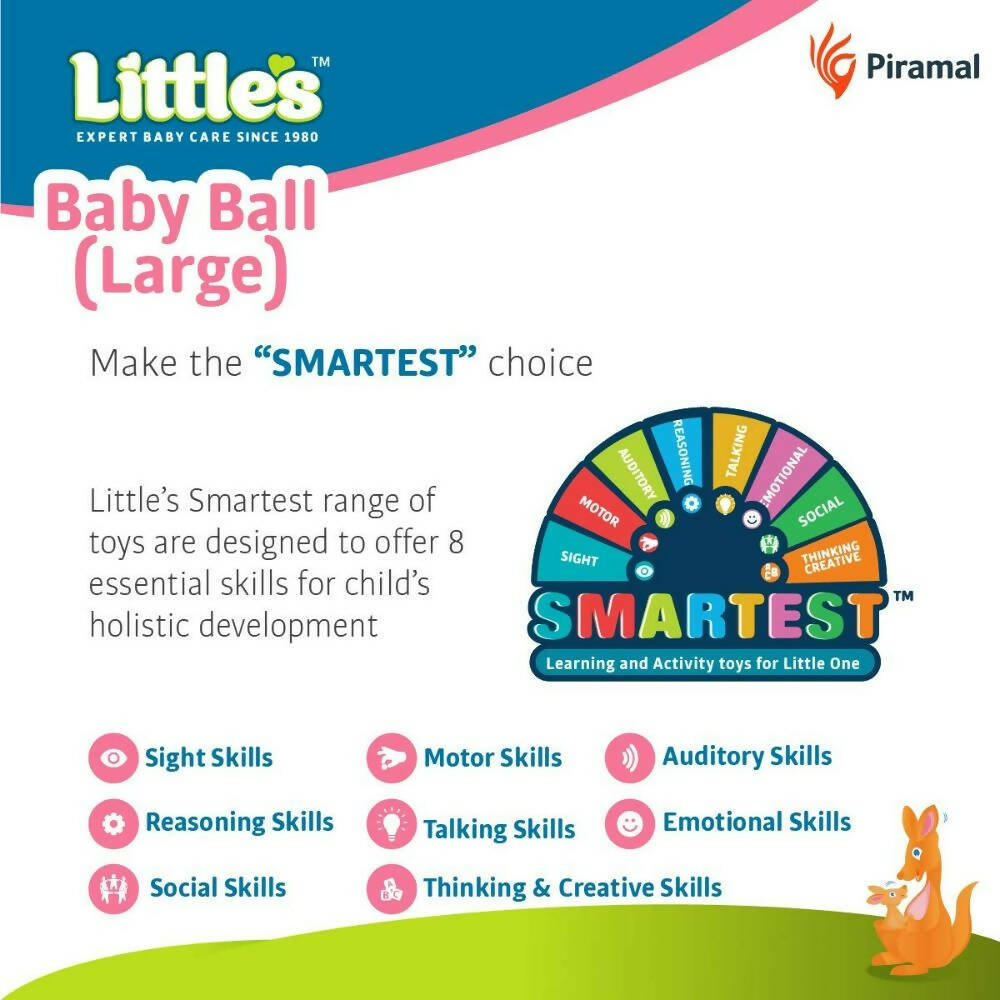 Little's Soft Plush Baby Ball With Rattle Sound Multicolor | Grocsy