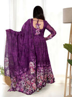 Joban Fashion Wine Kurta Set Organza Sequin Embroidery Work | Grocsy