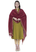 Mominos Fashion Moeza Cotton Golden Border Maroon Dupatta | Grocsy