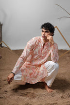 Pink Modal Designer Printed Kurta Set - Mahotsav | Grocsy