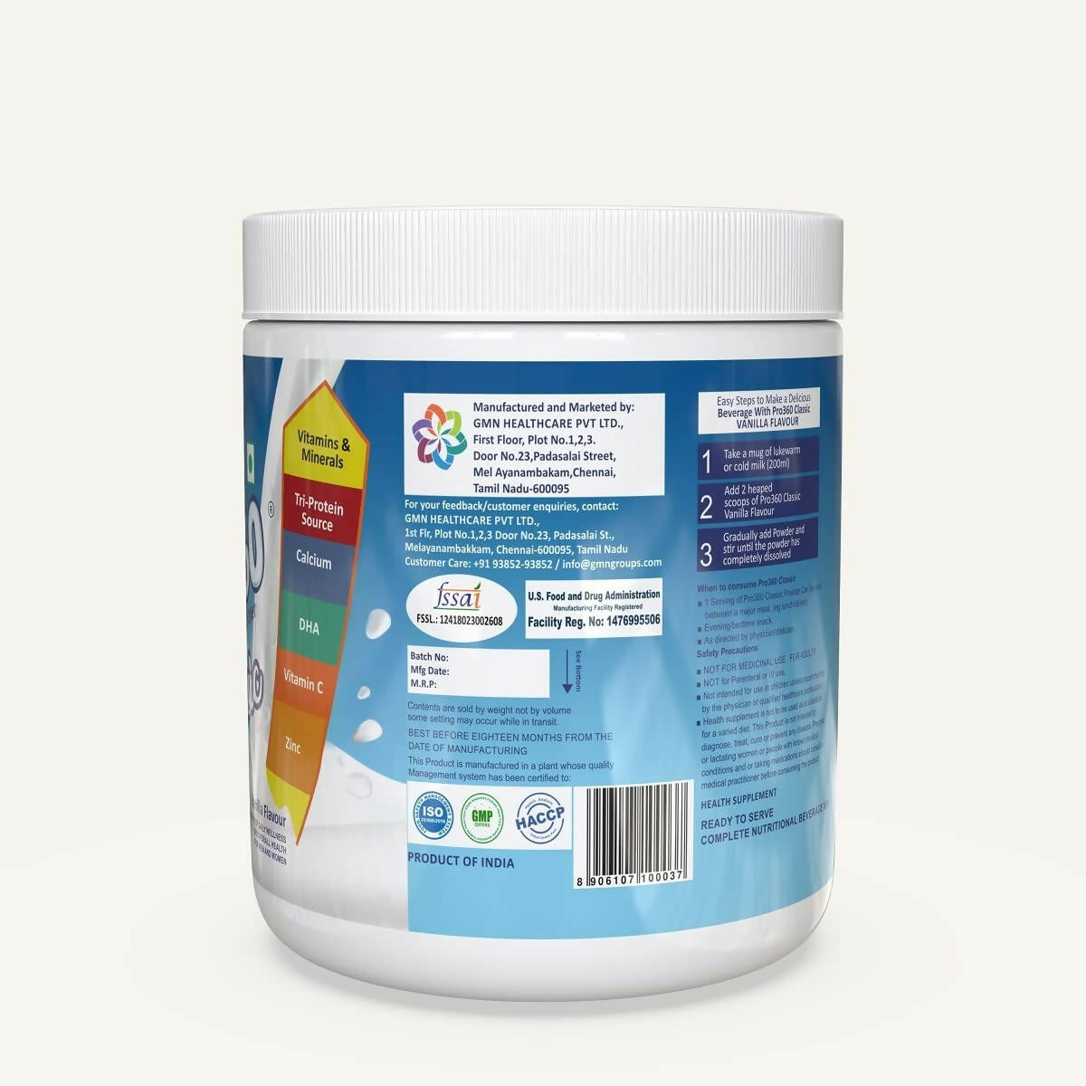Pro360 Classic Daily Wellness Family Protein Health Drink Supplement Powder | Grocsy