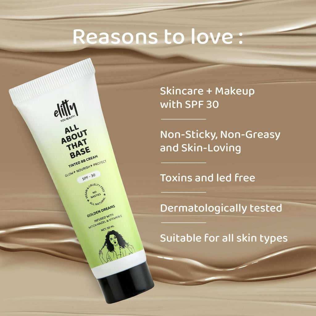 Elitty All About That Base Tinted BB Cream with SPF 30 - Golden Dreams (Deep) | Grocsy