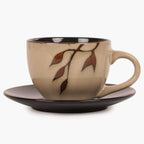 Home Centre Caraway Cup and Saucer- Set of 13 Pcs - 220 ml - Brown | Grocsy