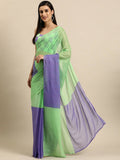 Ahalyaa Women's Traditional Semi Stitch Saree - Fluorescent Green | Grocsy