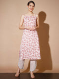 Myshka Women Pink Printed Kurta & Trousers | Grocsy