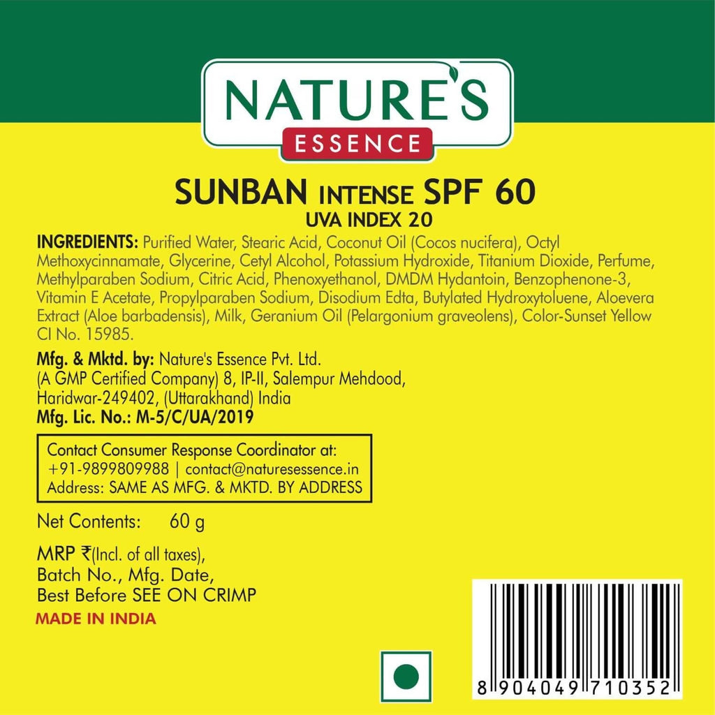 Nature Essence SunBan SPF 60 Cream | Grocsy