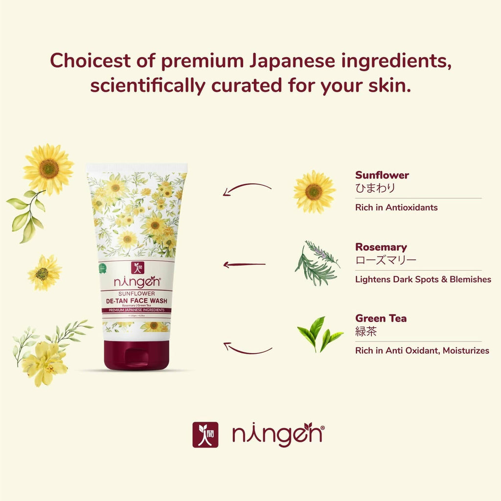 Ningen Sunflower De-Tan Face Wash | Grocsy