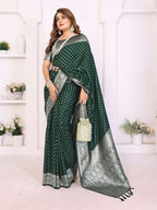 Aastha Fashion Green Georgette Silk Zari Weaving Saree | Grocsy