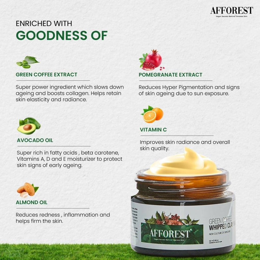 Afforest Green Coffee Whipped Clay Mask | Grocsy
