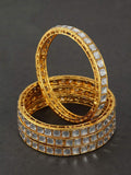 Priyaasi Women Set of 4 Gold-Polished Kundan Studded Bangles - Noz2Toz