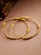 Priyaasi Women Gold-Toned Beaded Design Traditional Bangles Set Of 2 - Noz2Toz