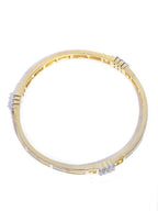 Priyaasi Women Dual Toned AD Studded Geometric Pattern Bangles Set Of 2 - Swadesiicart