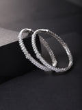 Priyaasi Women Dazzle Date-American Diamond Silver-Plated Set of 2 Bangles - Noz2Toz