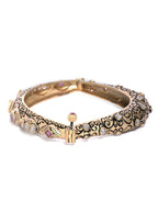 Priyaasi Women Gold-Polished American Diamond & Ruby Studded Openable Bangle - Swadesiicart