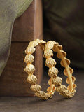 Priyaasi Women Set Of 2 Gold-Polished Textured Bangles - Noz2Toz