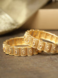 Priyaasi Women Set Of 2 Gold-Polished Stones Studded Jali Work Bangles - Noz2Toz