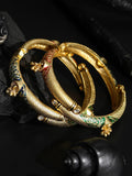 Priyaasi Women Multi-Color Ghungroo Gold-Polished Set of 2 Bangle Set - Noz2Toz