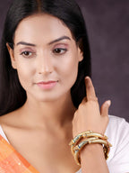 Priyaasi Women Multi-Color Ghungroo Gold-Polished Set of 2 Bangle Set - Swadesiicart