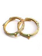 Priyaasi Women Multi-Color Ghungroo Gold-Polished Set of 2 Bangle Set - Swadesiicart