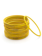 Priyaasi Women Yellow Set of 24 Bangle Set - Swadesiicart