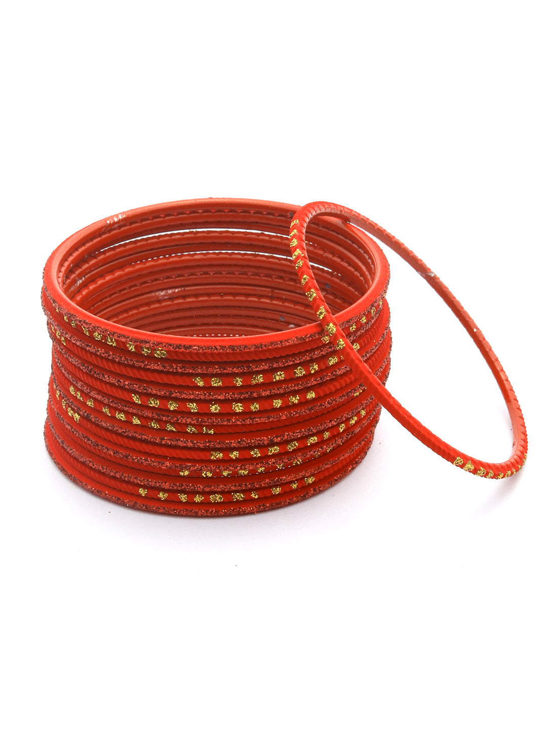 Priyaasi Women Red Set of 24 Bangle Set - Swadesiicart