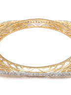 Priyaasi Women Square American Diamond Gold-Polished Set of 2 Bangles - Swadesiicart