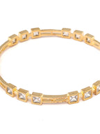 Priyaasi Women Contemporary American Diamond Gold-Polished Set of 2 Bangles - Swadesiicart