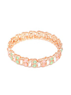 Priyaasi Women Rose Gold Multi Coloured Stones Set of 2 Bangles - Swadesiicart