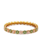Priyaasi Women Gold-Polished Meenakari Floral Set of 2 Bangles - Swadesiicart