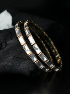 Priyaasi Women Elegant Stone Studded Gold-Polished Set of 2 Bangles - Noz2Toz