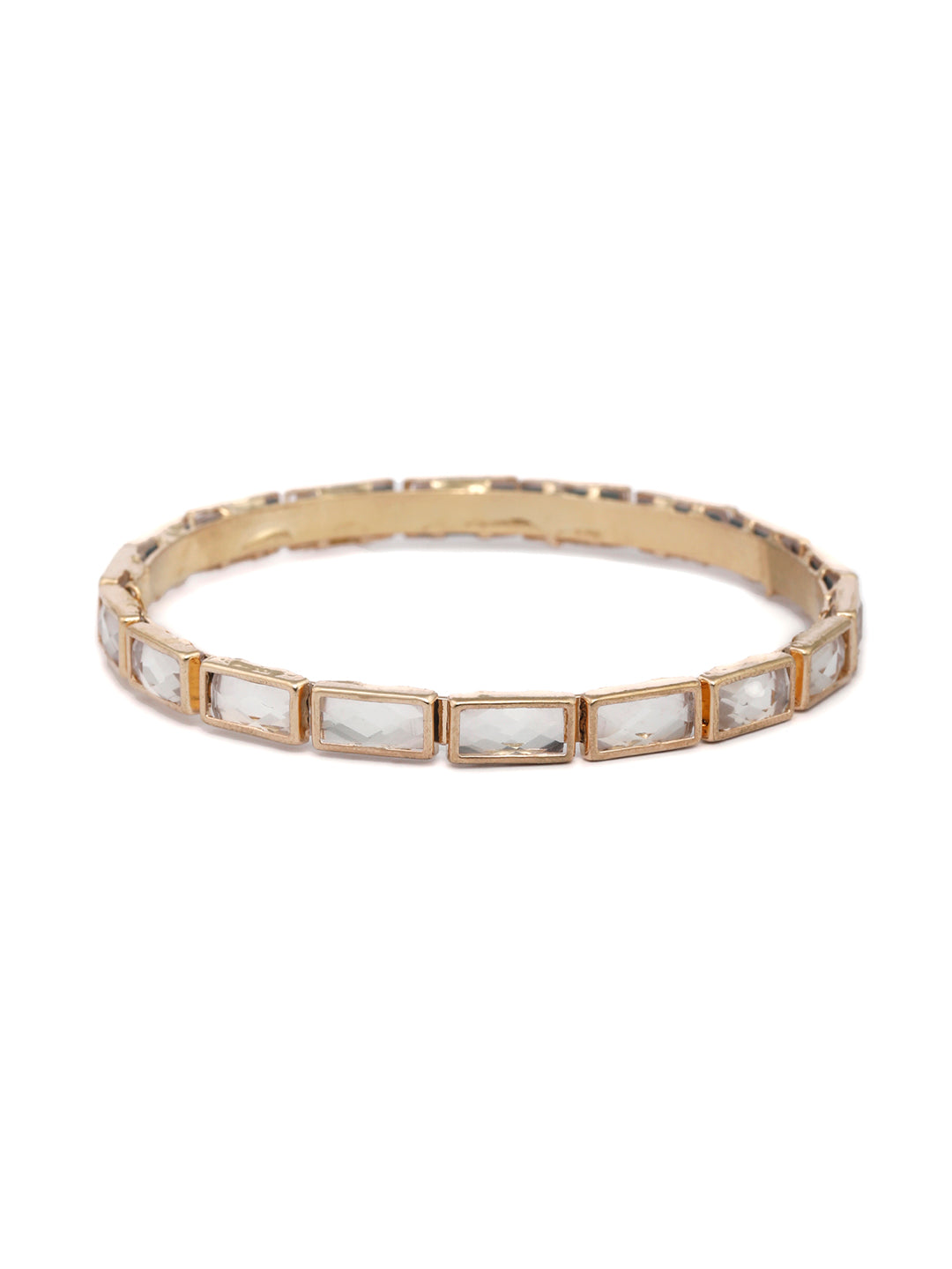 Priyaasi Women Elegant Stone Studded Gold-Polished Set of 2 Bangles - Swadesiicart