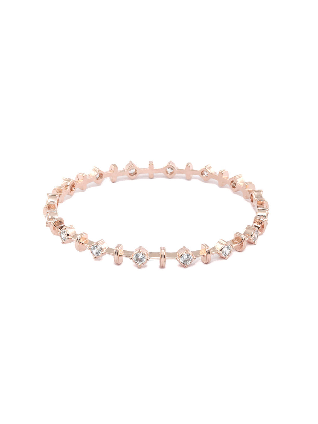 Priyaasi Women Contemporary American Diamond Rose Gold Bangles Set of 2 - Swadesiicart