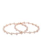 Priyaasi Women Elegant American Diamond Rose Gold Bangles Set of 2 - Swadesiicart