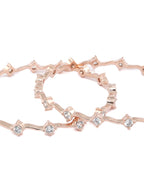 Priyaasi Women Elegant American Diamond Rose Gold Bangles Set of 2 - Swadesiicart
