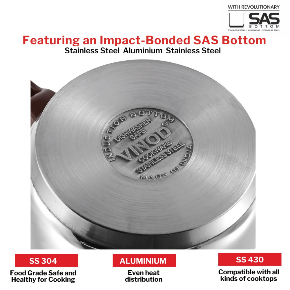 Vinod Stainless Steel Milkpan/Saucepan | Grocsy