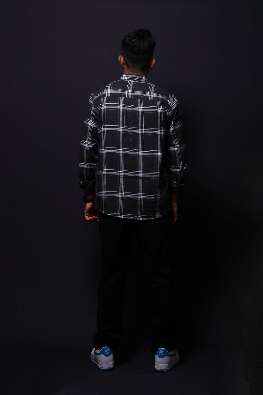 Jonesburg Men's Black Checks Regular Fit Shirt | Grocsy