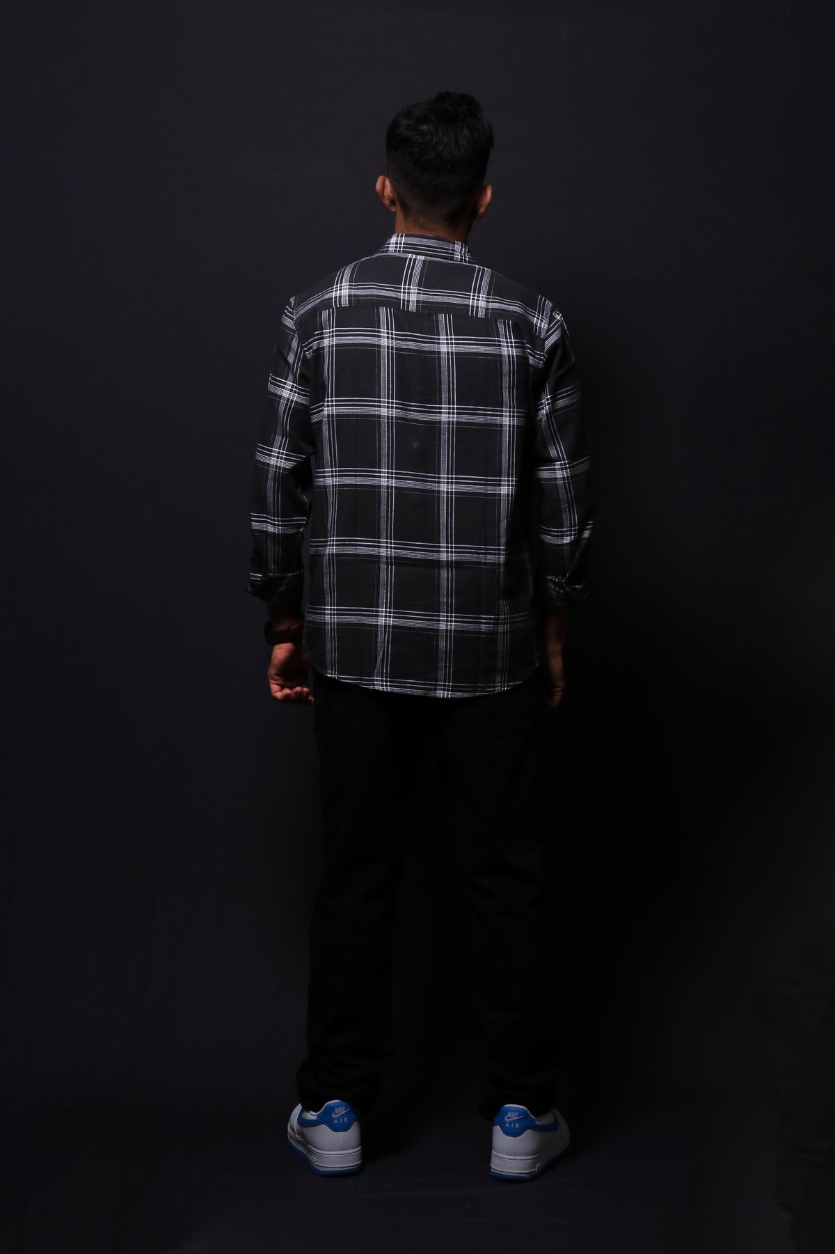 Jonesburg Men's Black Checks Regular Fit Shirt | Grocsy