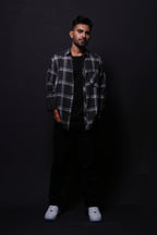 Jonesburg Men's Black Checks Regular Fit Shirt | Grocsy