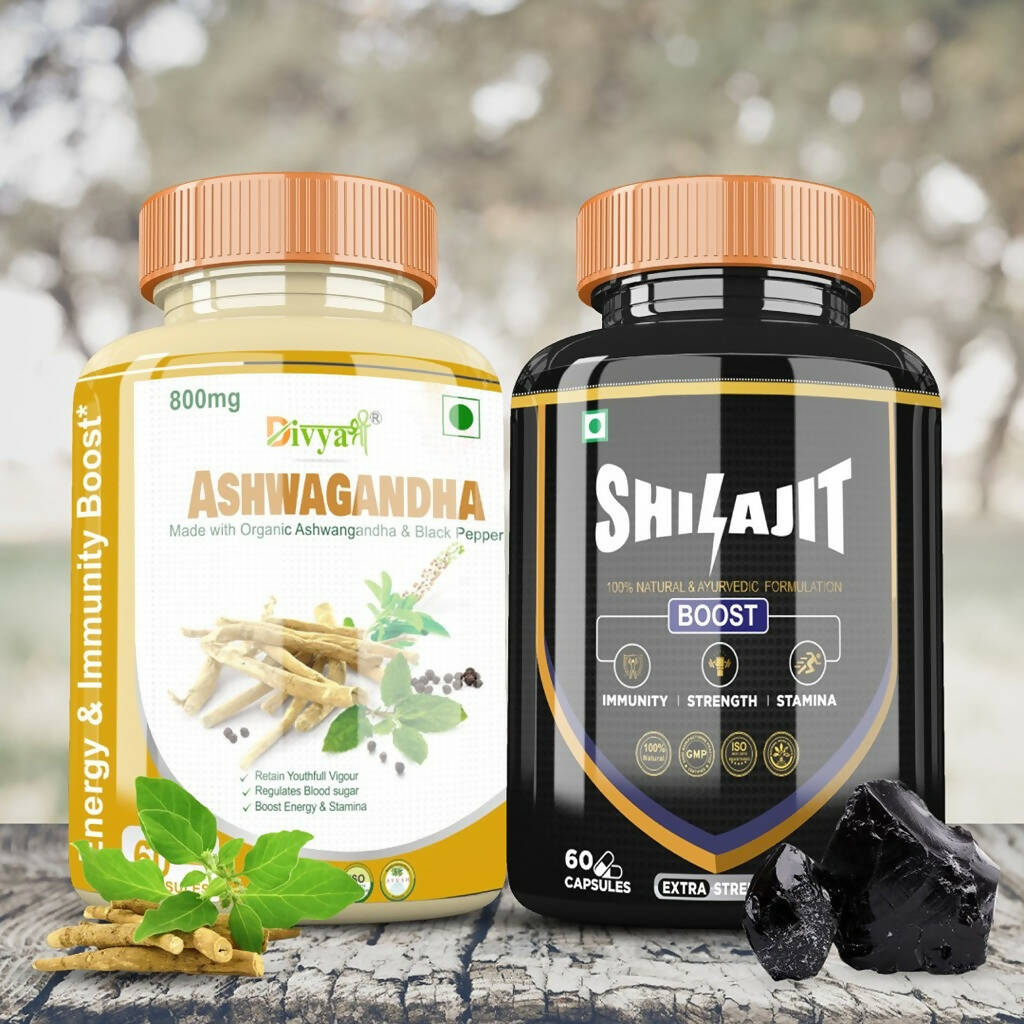 Divya Shree SJ Capsule and Ashwagandha Capsule Combo | Grocsy